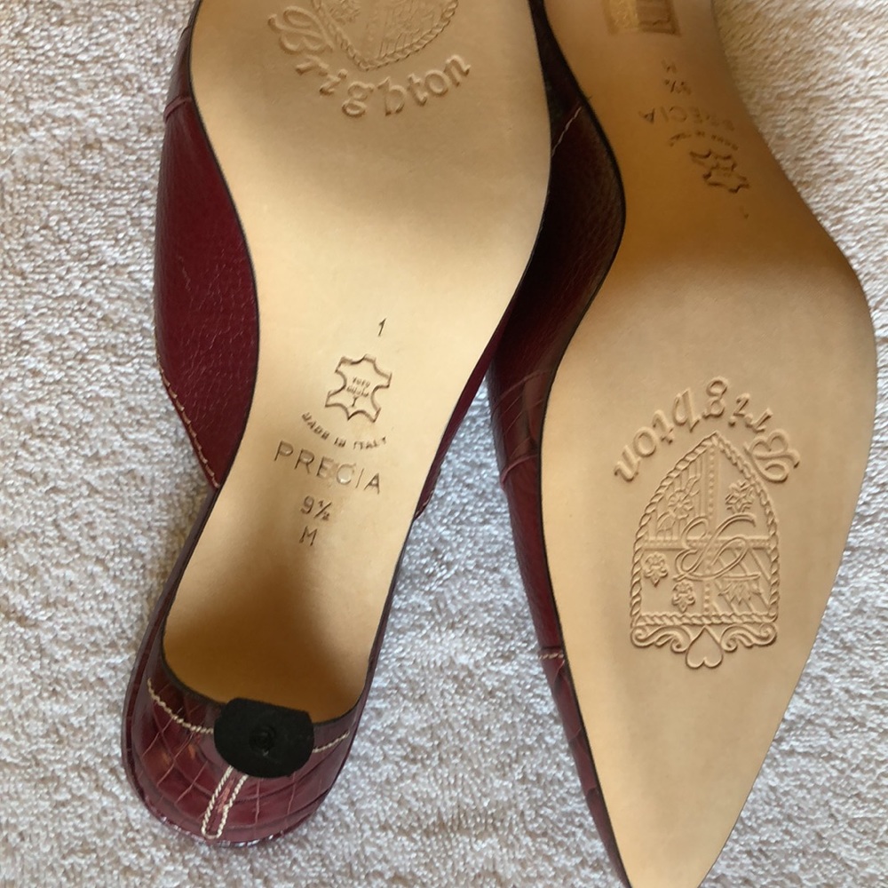 Brighton Burgundy Buckle Heels - Picture 8 of 9